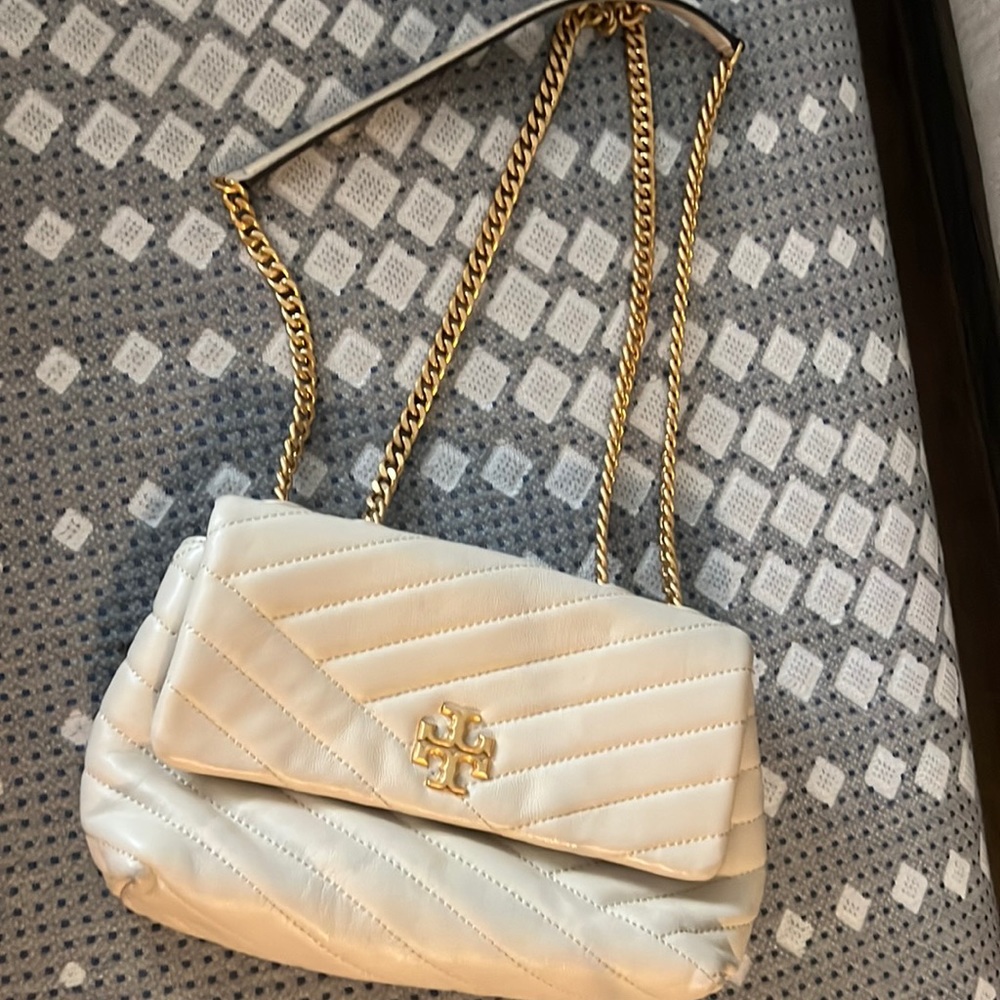 Lightly used kira chevron small  convertible tory burch bag